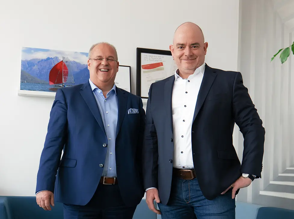 CEO und Gründer Matthias Domes mit CFO Reinhold Hampl